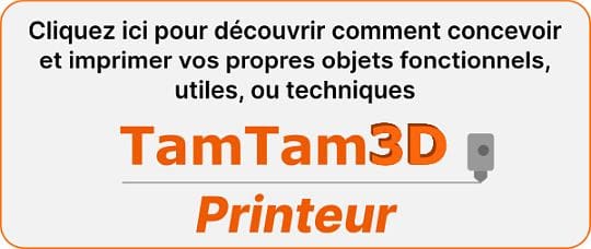 Annonce promotionnelle pour la formation TamTam3D sur la conception et l’impression d’objets fonctionnels en 3D, avec offre spéciale de -30% et date de début le 15 juin.